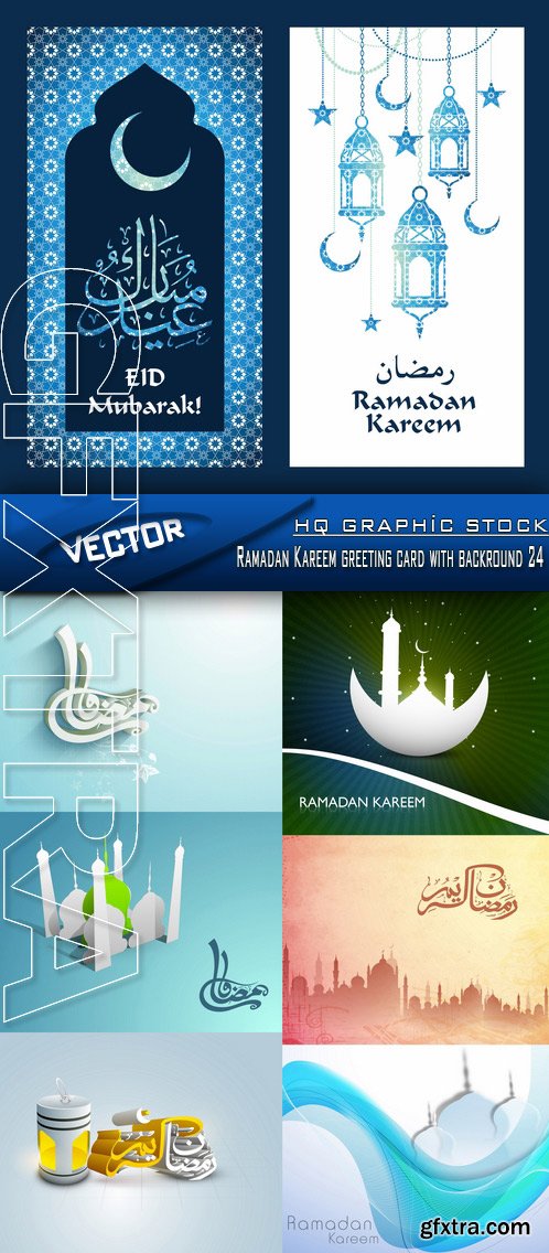 Stock Vector - Ramadan Kareem greeting card with backround 24