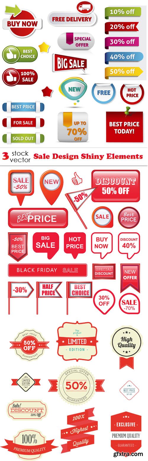 Vectors - Sale Design Shiny Elements