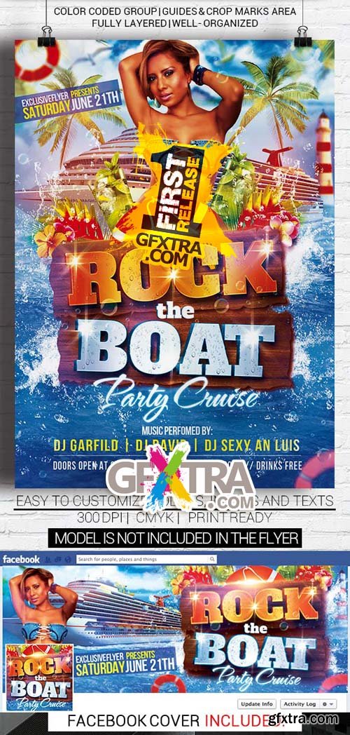 Rock The Boat Flyer Template + Facebook Cover