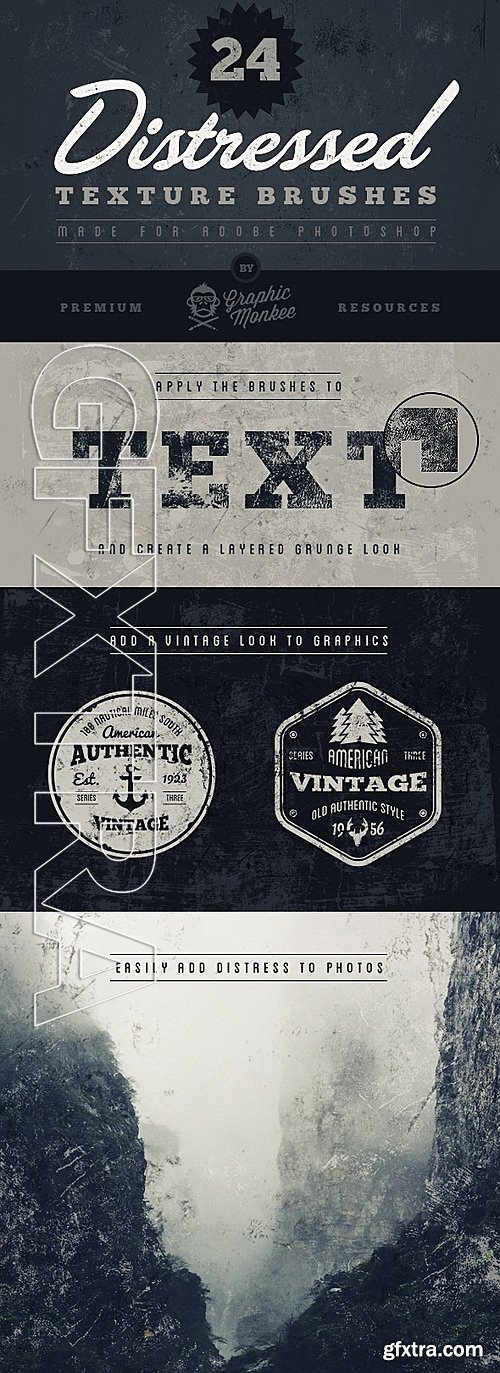 GraphicRiver - 24 Distressed Texture Brushes 11679624