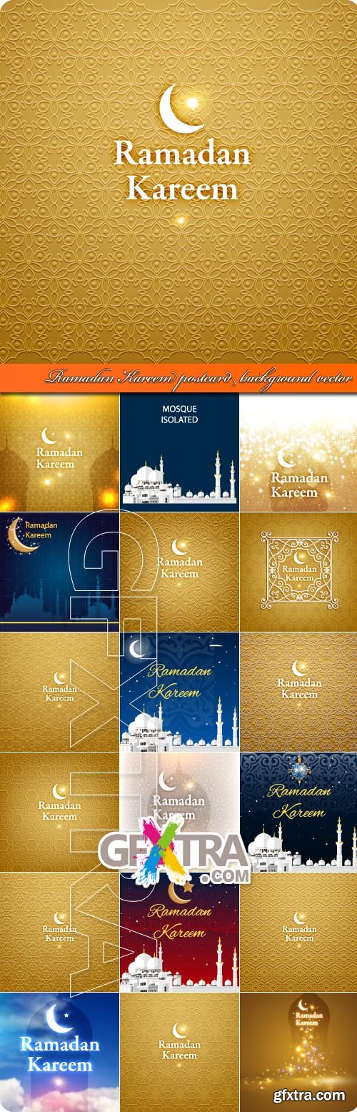Ramadan Kareem postcard background vector
