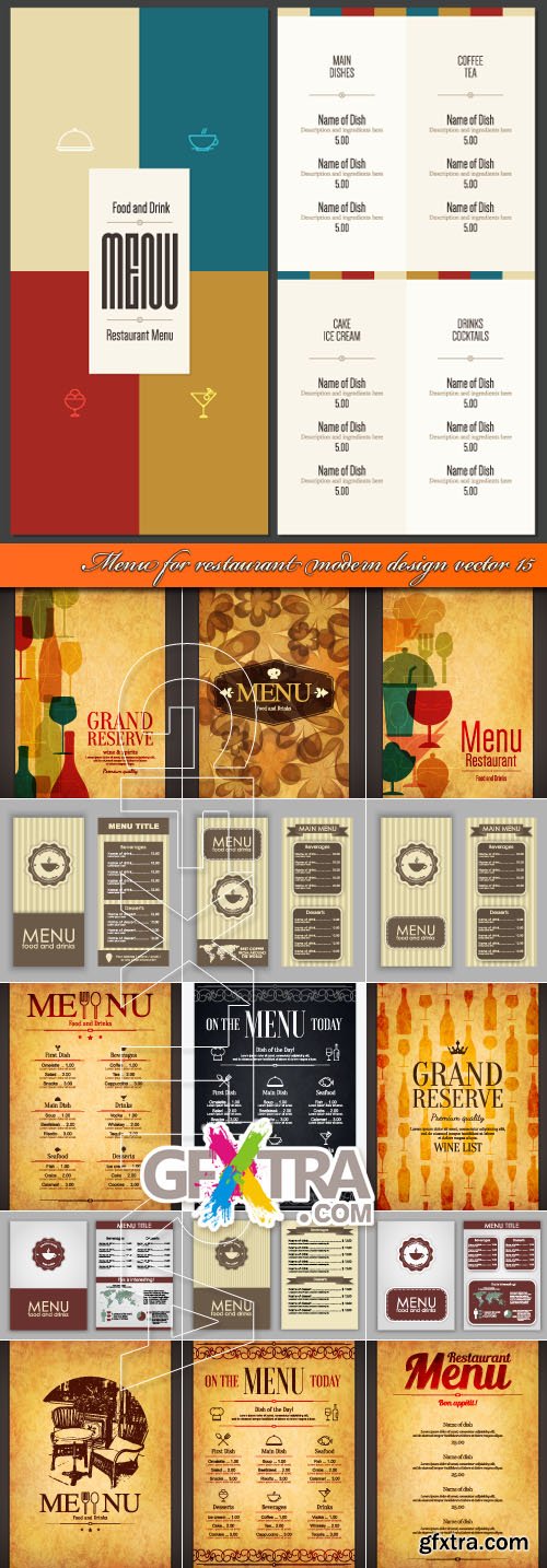 Menu for restaurant modern design vector 15