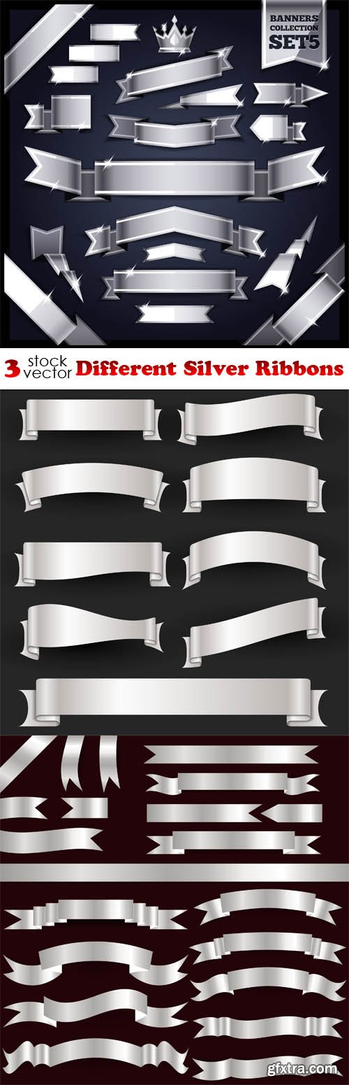Vectors - Different Silver Ribbons