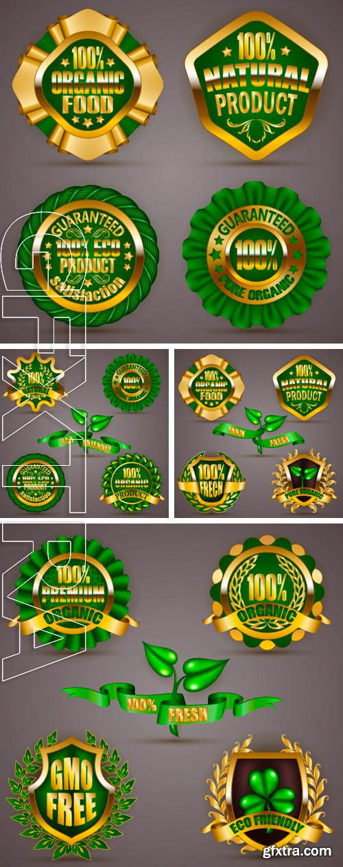 Stock Vectors - Set of luxury gold badges. Illustration