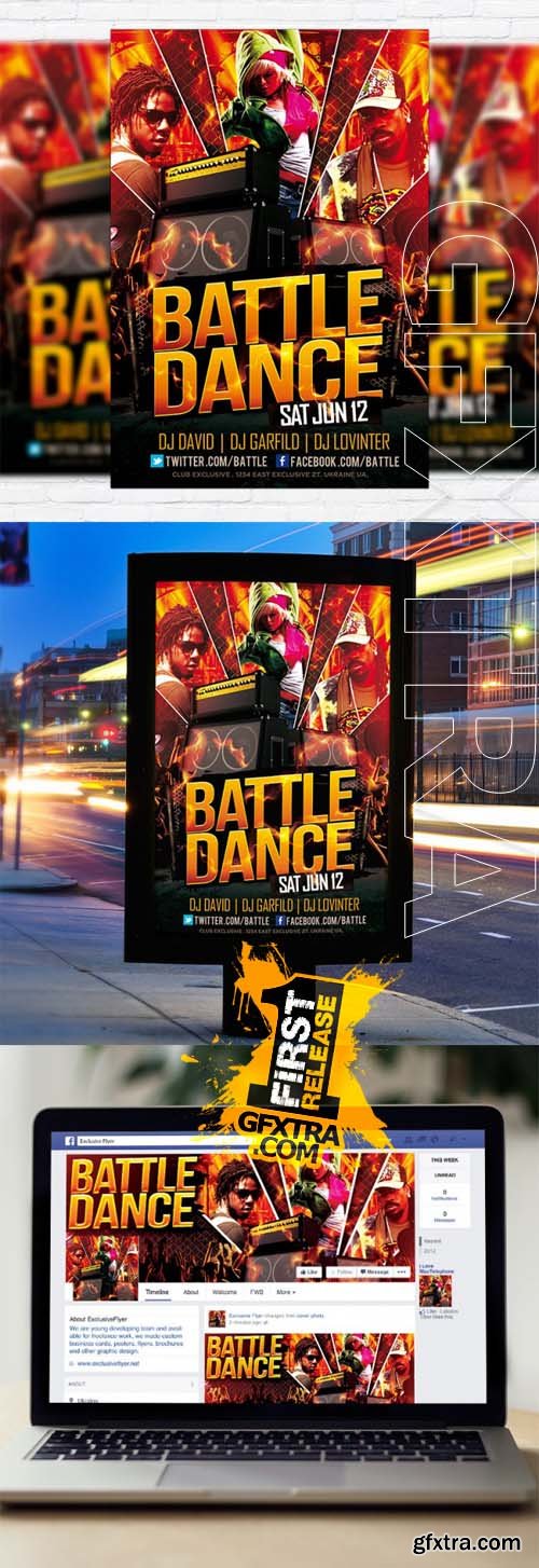 Battle Dance - Flyer Template + Facebook Cover