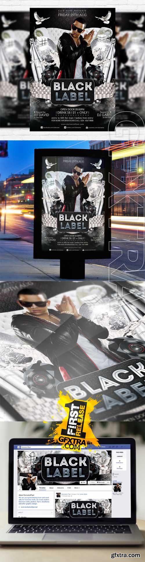 Black Label - Flyer Template + Facebook Cover