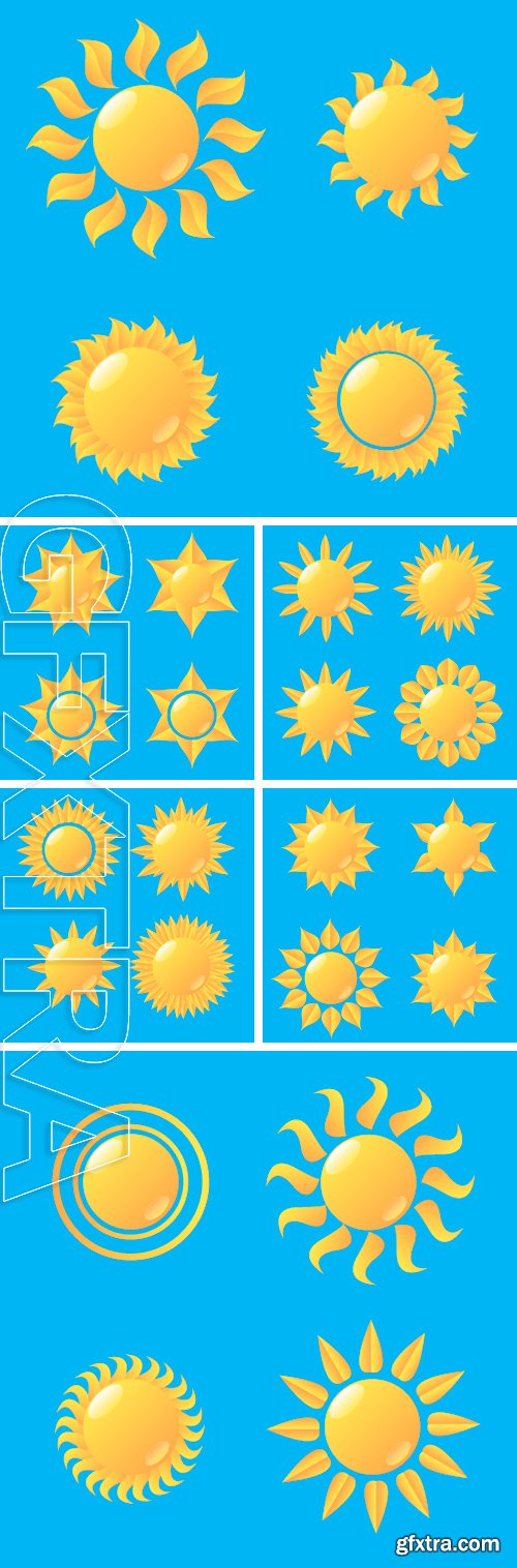 Stock Vectors - Set of glossy sun icons. Vector illustration