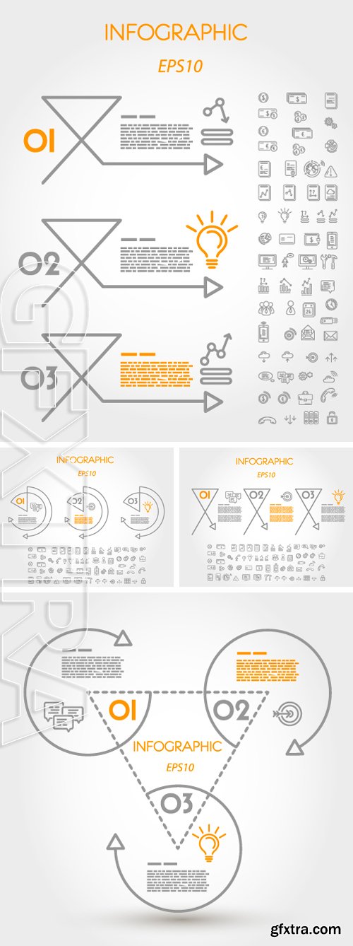 Stock Vectors - Linear infographic concept