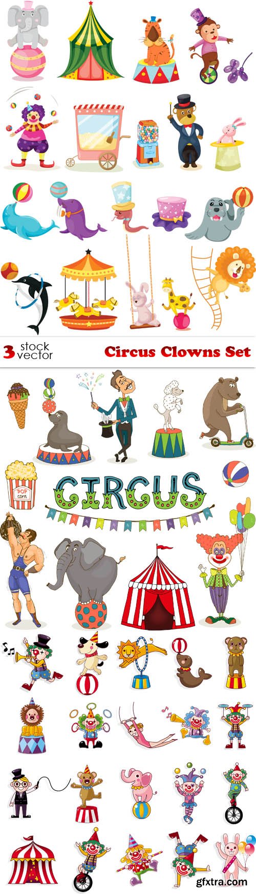 Vectors - Circus Clowns Set