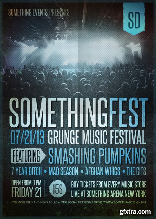 Grunge Music Festival Posters and Flyers Template