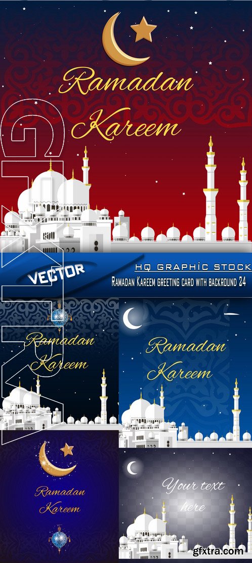 Stock Vector - Ramadan Kareem greeting card with backround 24
