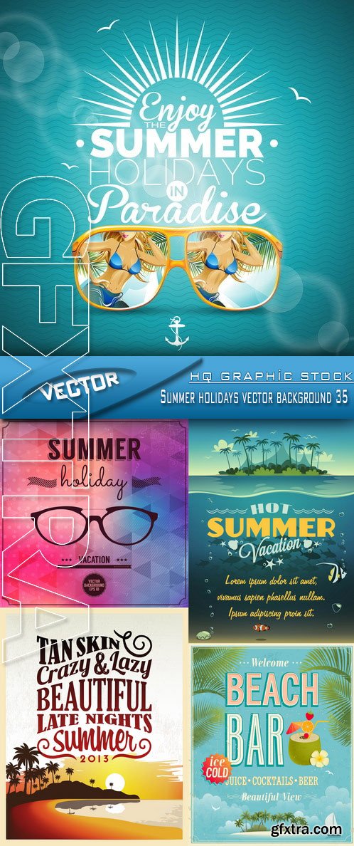 Stock Vector - Summer holidays vector background 35