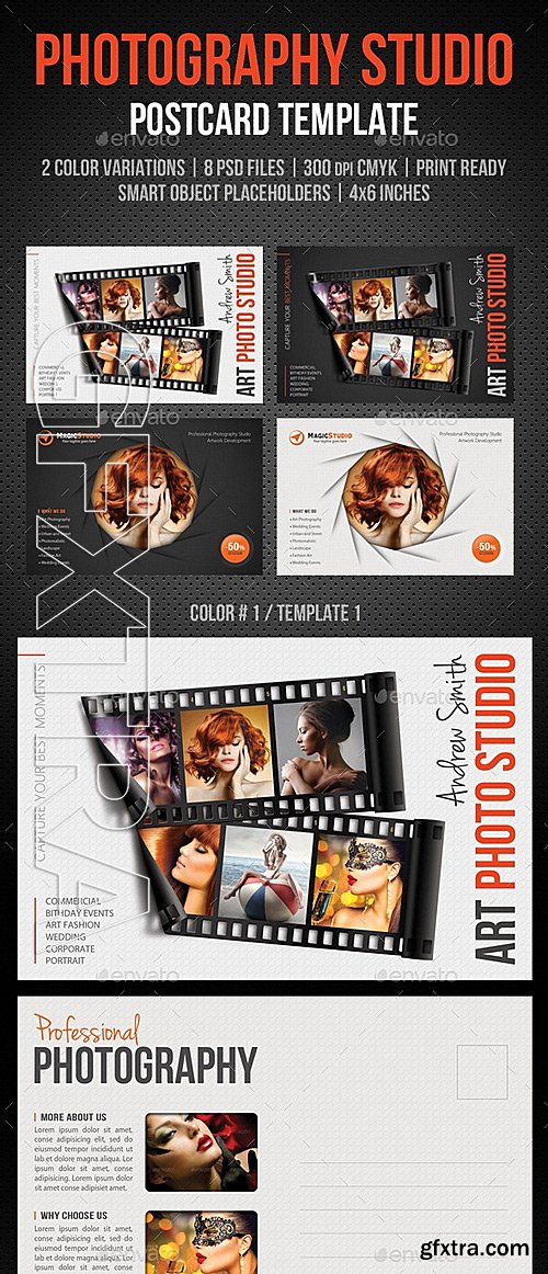 GraphicRiver - Photography Studio Postcard Template Pack 11735283