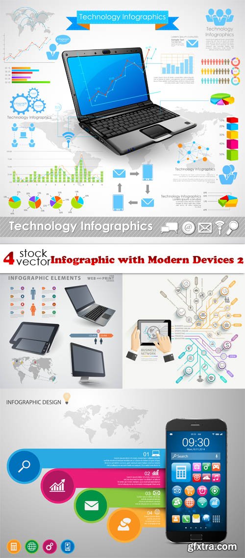 Vectors - Infographic with Modern Devices 2