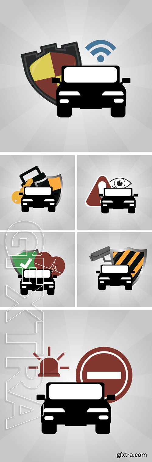 Stock Vectors - Car security illustration over degrade color background