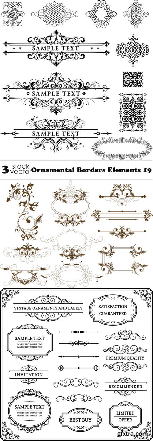 Vectors - Ornamental Borders Elements 19