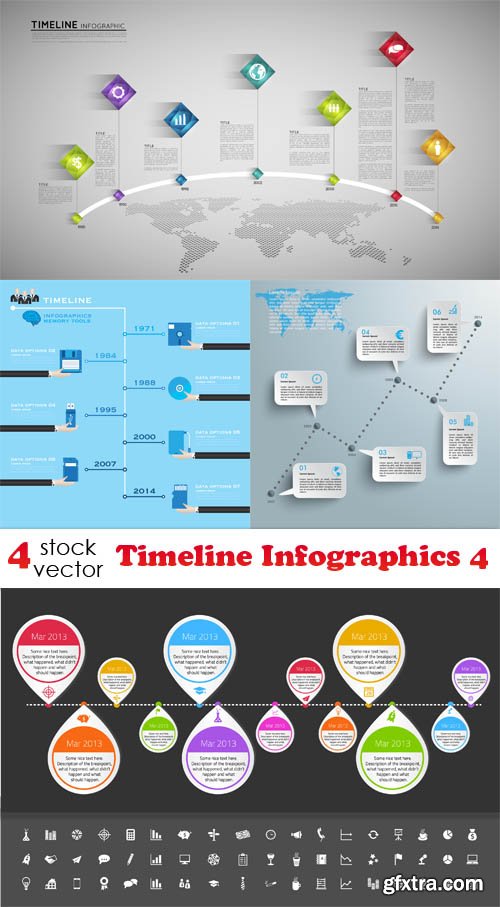 Vectors - Timeline Infographics 4