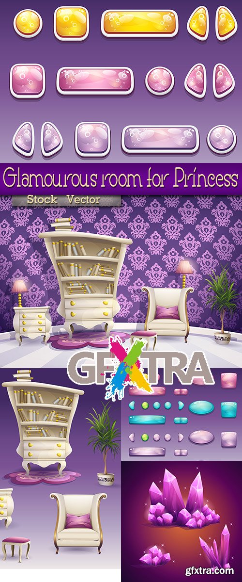 Glamourous room for Princess in Vector