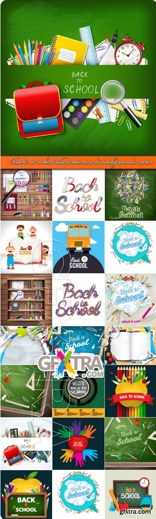 Back to school illustrations and backgrounds vector