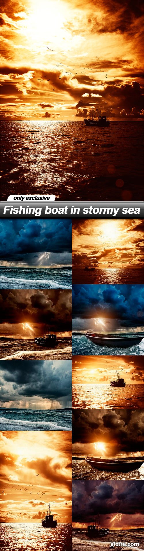Fishing boat in stormy sea - 10 UHQ JPEG