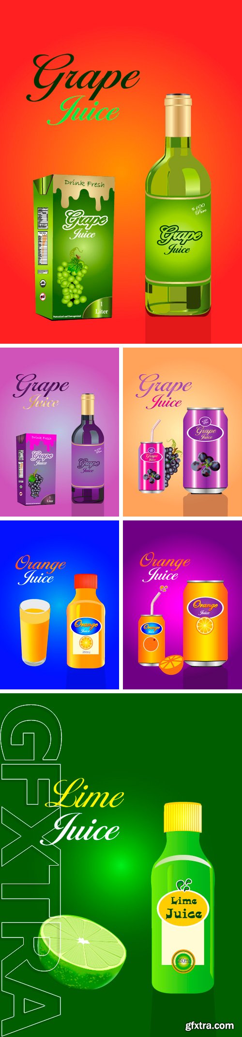 Stock Vectors - Vector juice packaging with fresh fruit & label