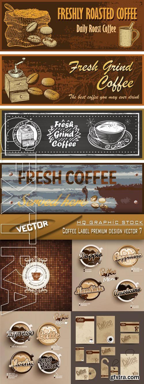 Stock Vector - Coffee Label premium design vector 7