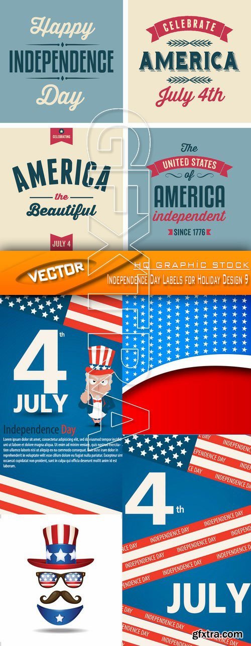 Stock Vector - Independence Day Labels for Holiday Design 9