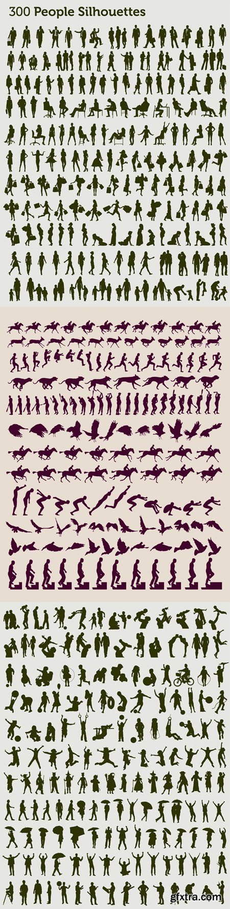 Human & Animal Silhouettes Pack in Vector