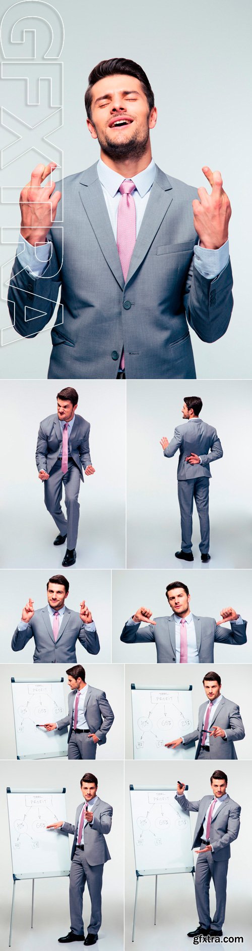 Stock Photos - Handsome businessman over gray background