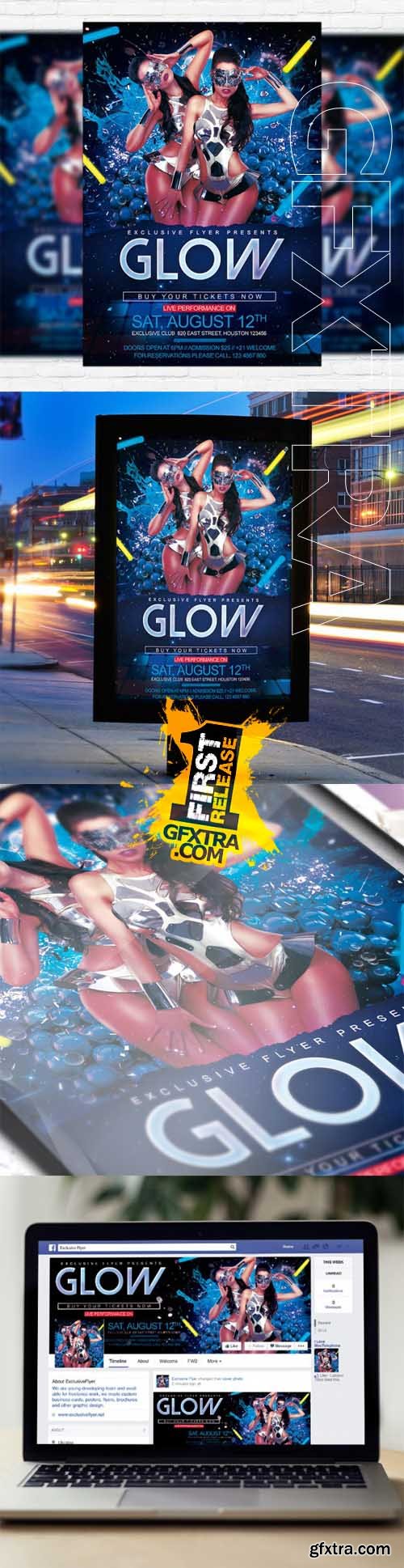 Glow - Flyer Template + Facebook Cover