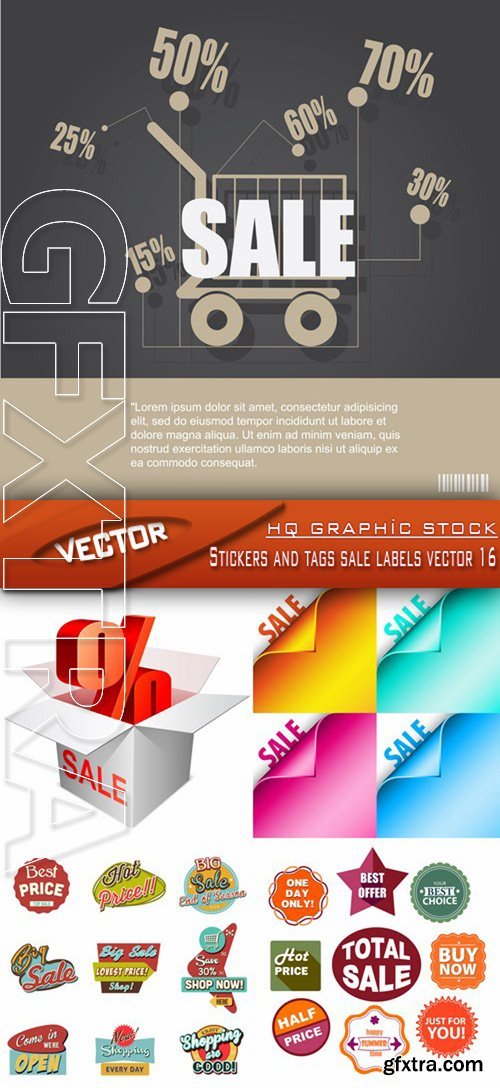 Stock Vector - Stickers and tags sale labels vector 16