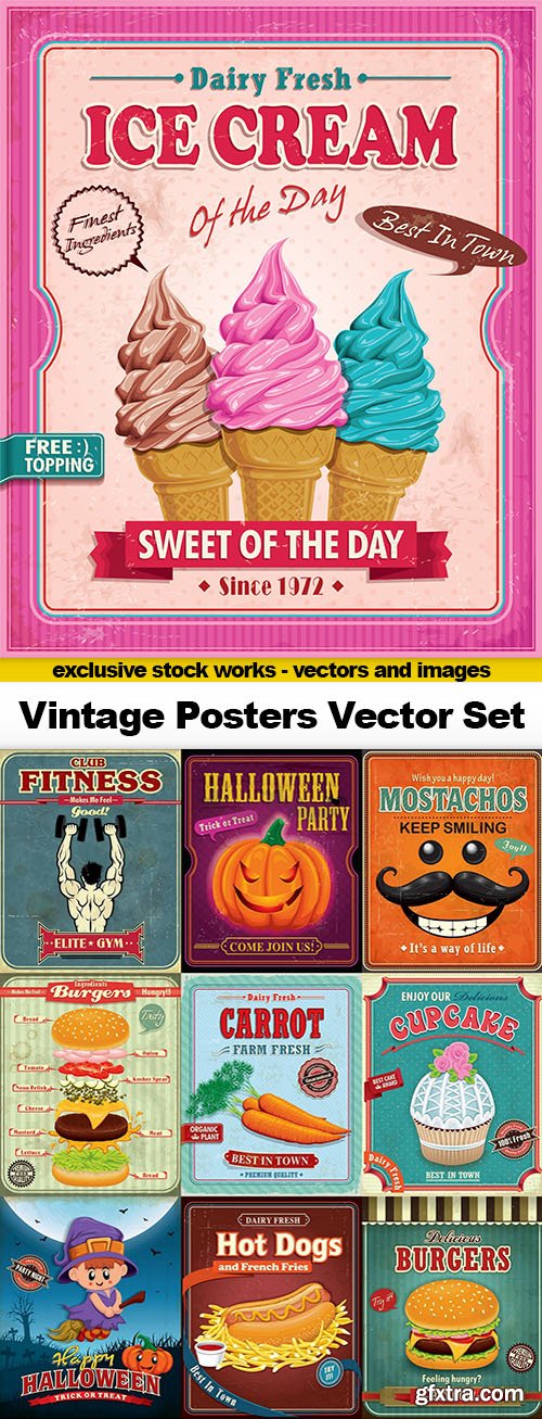 Vintage Posters Vector Set #1, 25xEPS