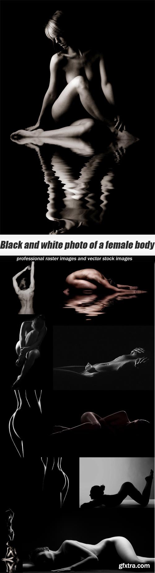 Black and white photo of a female body
