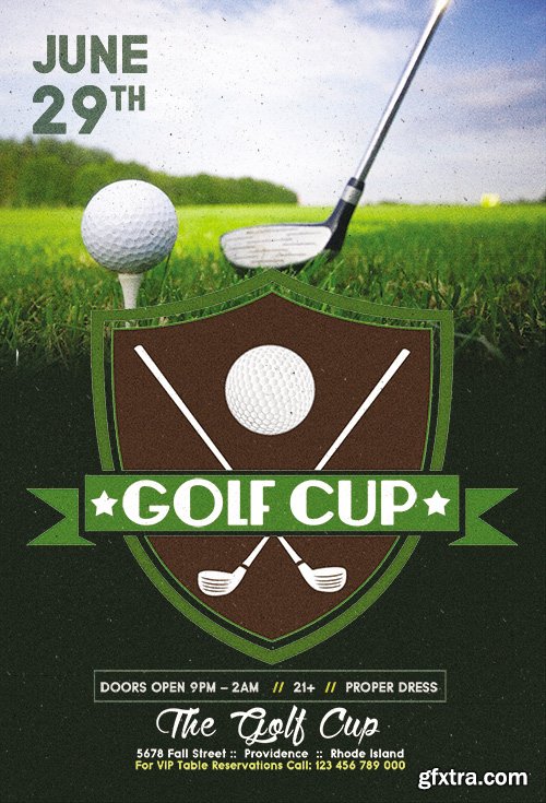 Golf Cup Flyer PSD Template + Facebook Cover