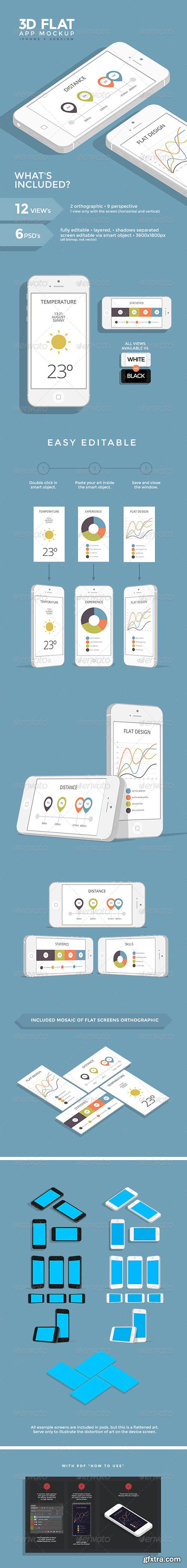 GraphicRiver - 3D Flat App Mockup - Phone