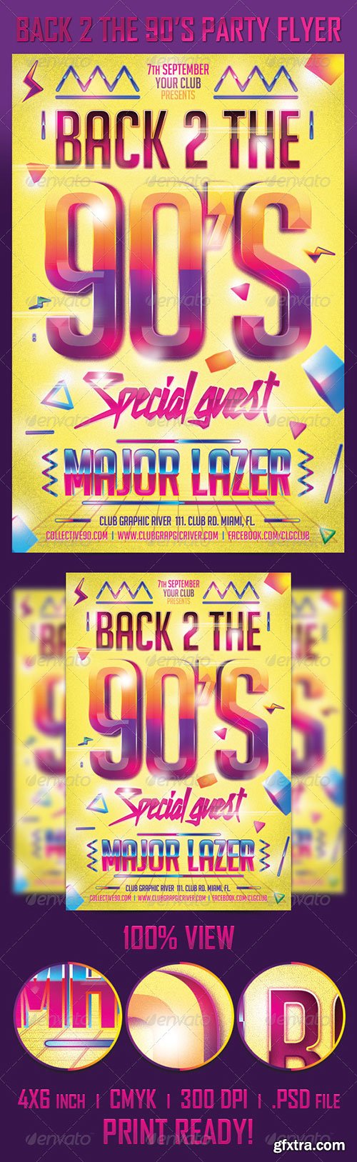 GraphicRiver - Back 2 the 90\'s Party Flyer Template