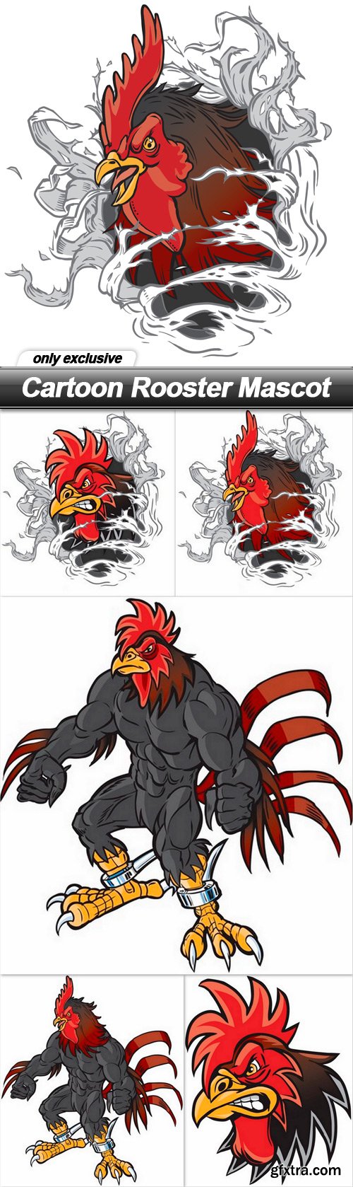 Cartoon Rooster Mascot - 5 EPS
