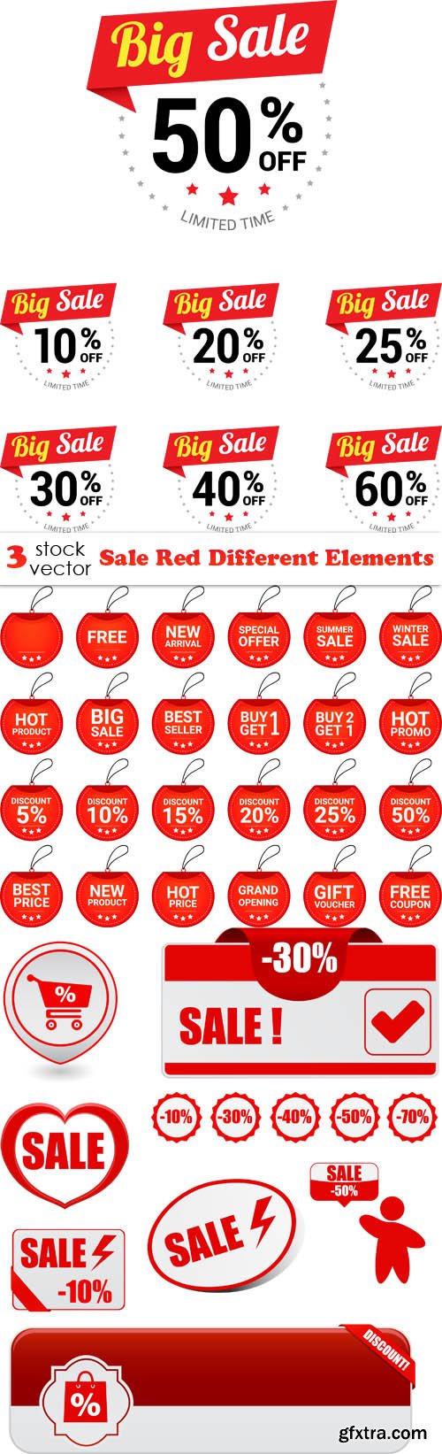 Vectors - Sale Red Different Elements