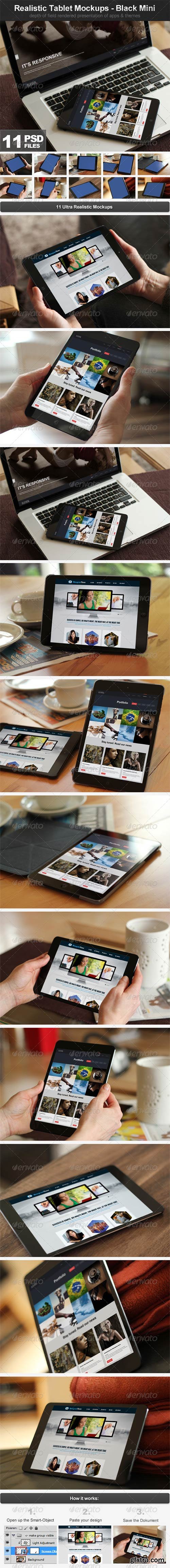GraphicRiver - Realistic Tablet Mockups - Black Mini