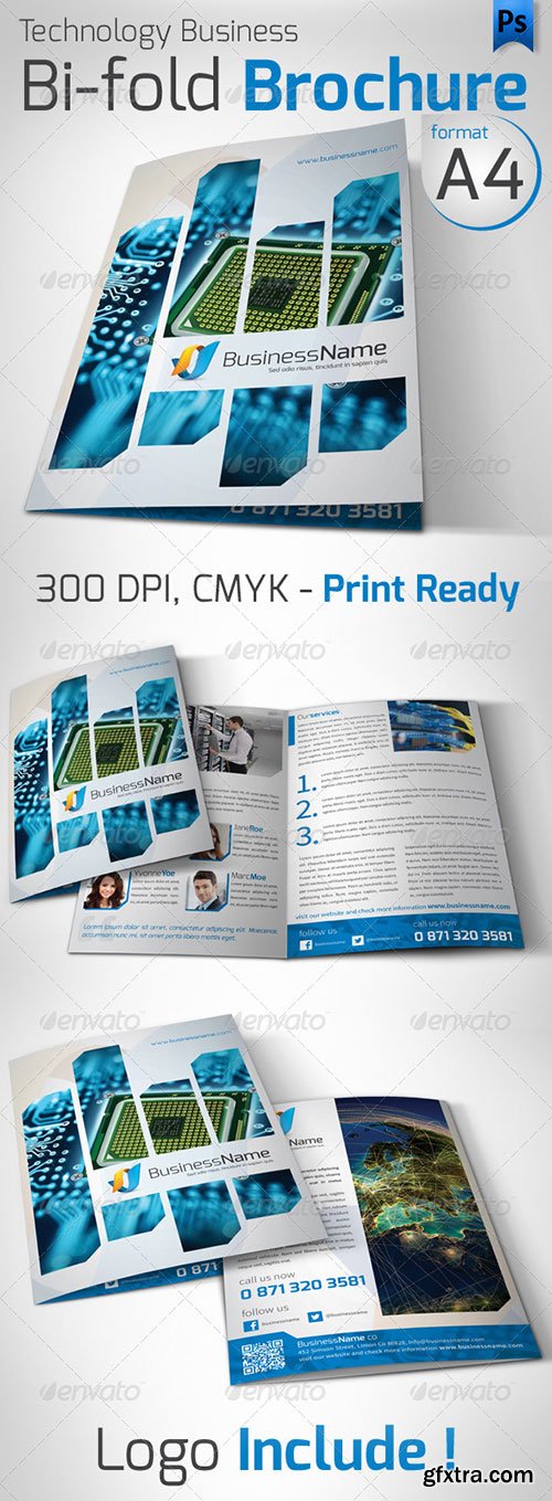 GraphicRiver - Technology Business Bi-fold A4 Flyer