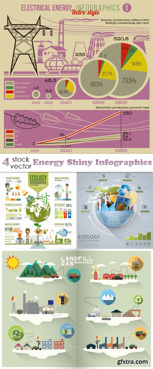 Vectors - Energy Shiny Infographics