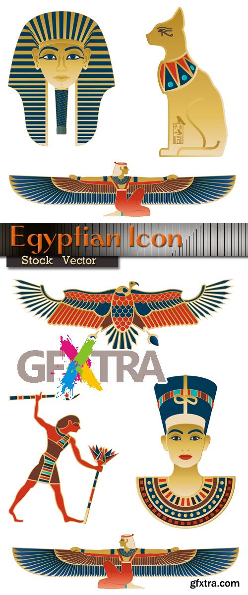Egyptian icons in Vector