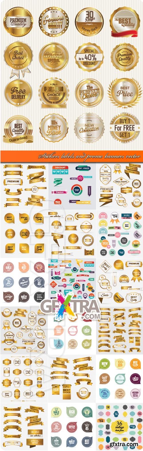 Stickers labels and promo banners vector