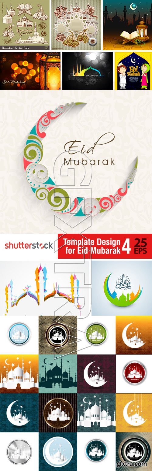Template Design for Eid Mubarak IV, 25xEPS