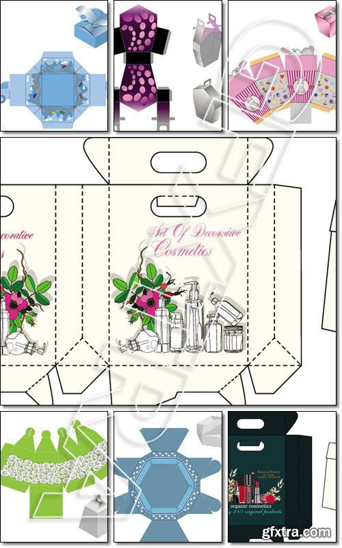 Stamping template bags for cosmetics - Vector