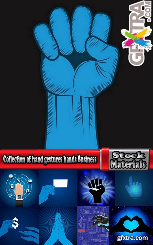 Collection of hand gestures hands Business 25 Eps
