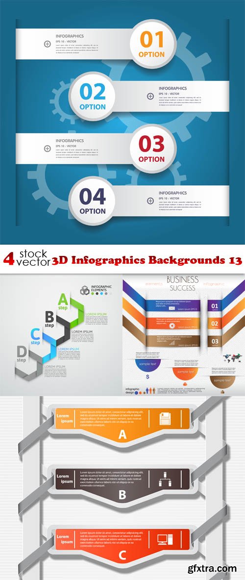 Vectors - 3D Infographics Backgrounds 13