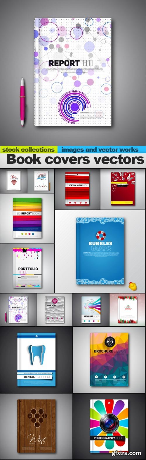 Book covers vectors, 15 x EPS