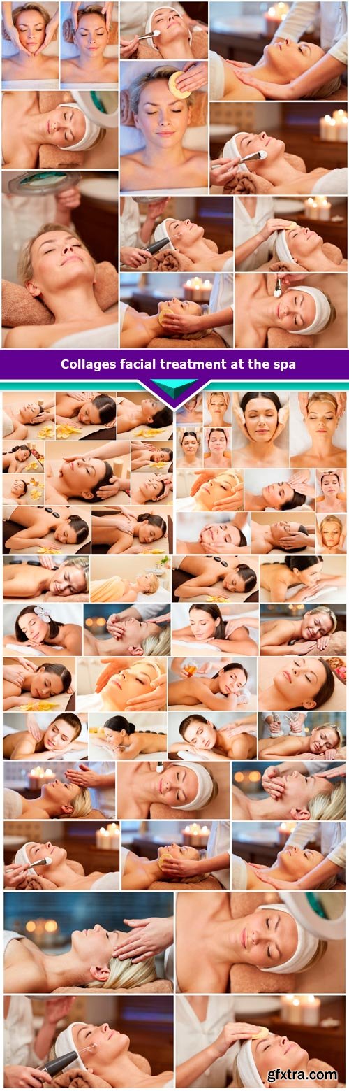 Collages facial treatment at the spa 5x JPEG