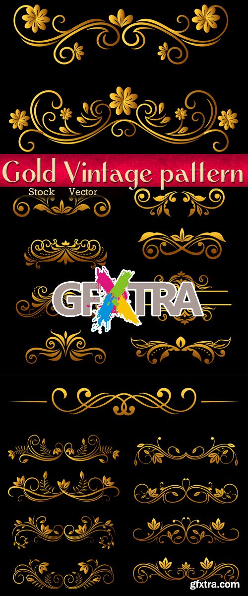 Gold Vintage pattern in Vector